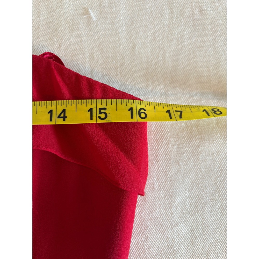BCBGMaxazria Red Silk Gown Strapless Ruffle Tiered Formal Dress Y2K 100% Silk - Picture 13 of 16
